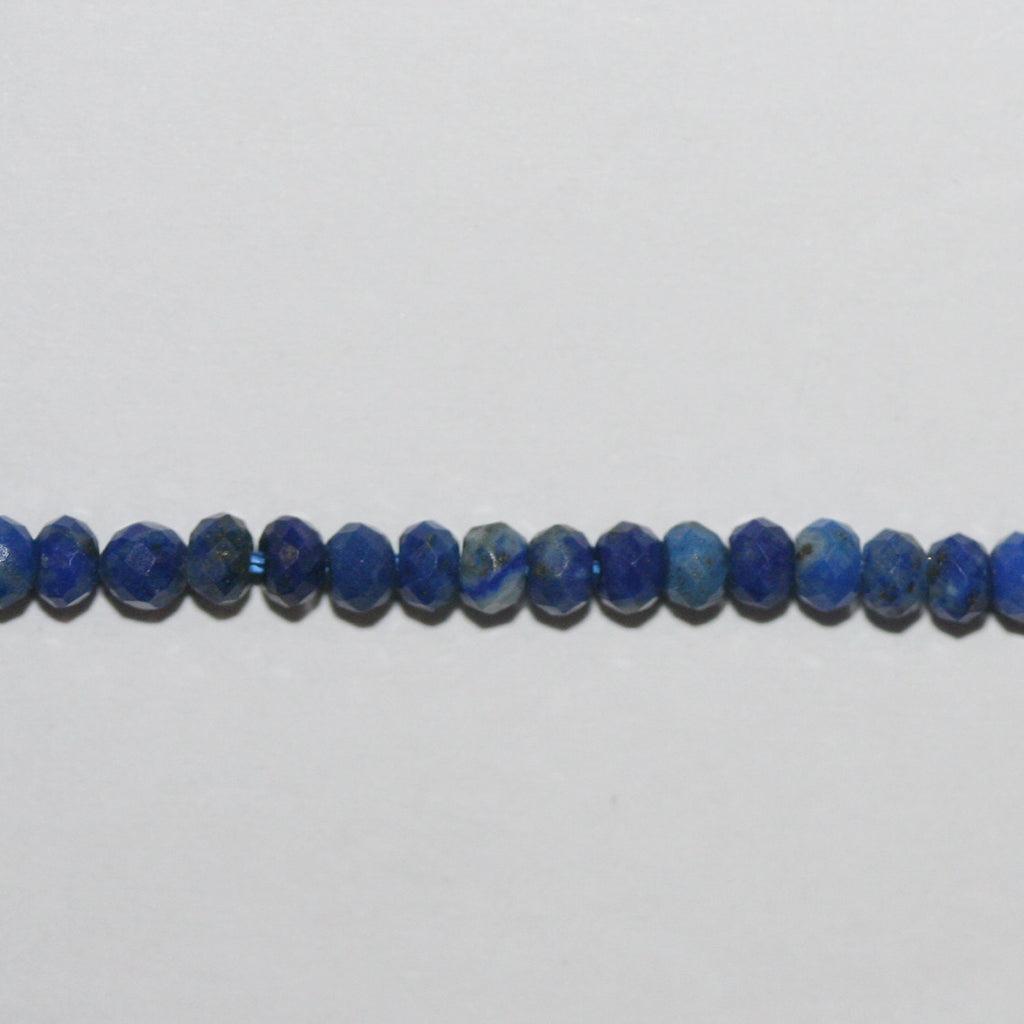 Perles rondelles à facettes en lapis-lazuli de 15 pouces, 3 x 2 mm. - Fil de 39 cm.
