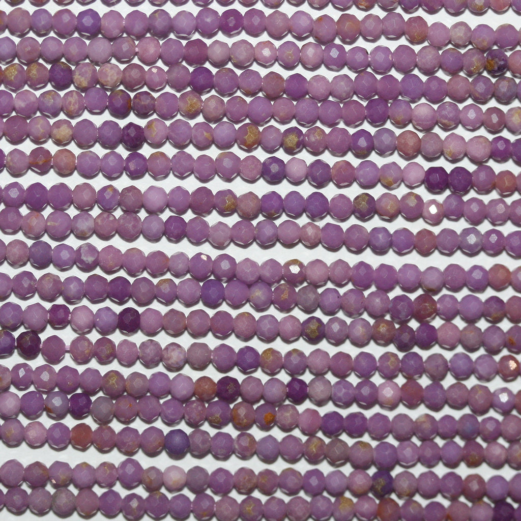 Perles rondes à facettes en phosphosidérite St de 15 pouces, 2,5 mm - Fil de 39 cm.