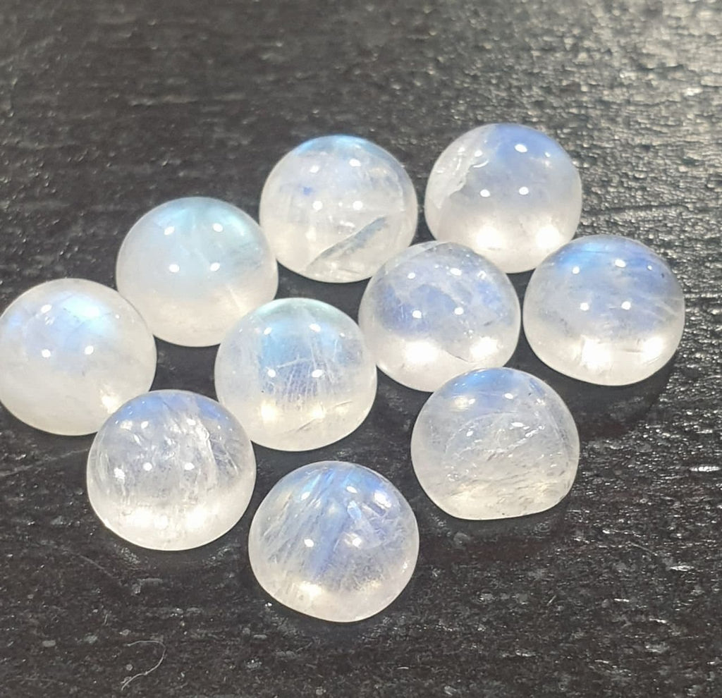 10 Pcs Lot Moonstone Round Cabochon 6 mm. (10 pcs.)