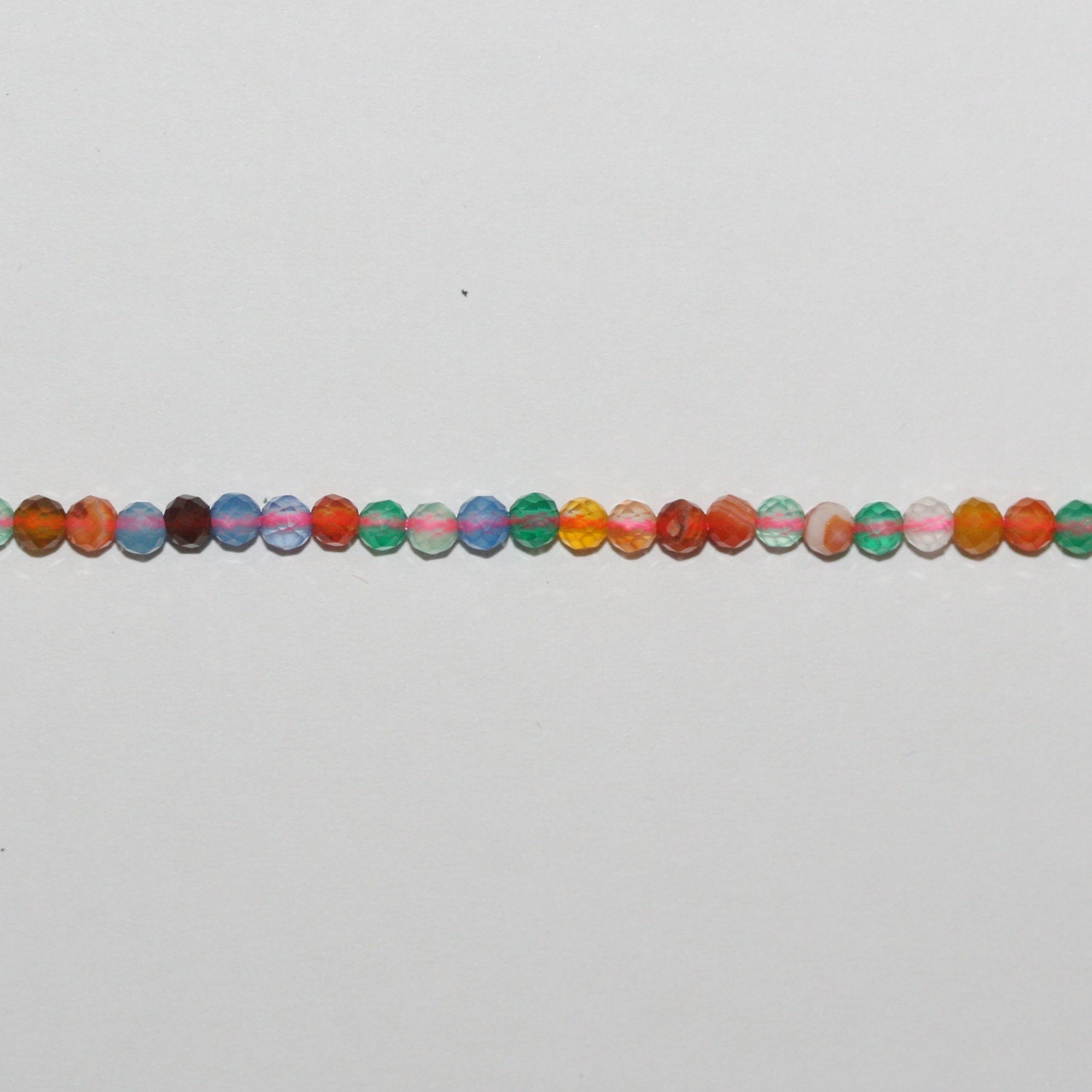 15" St Perles rondelles à facettes en agate multicolore 3x2,5mm.-Rig 39cm.