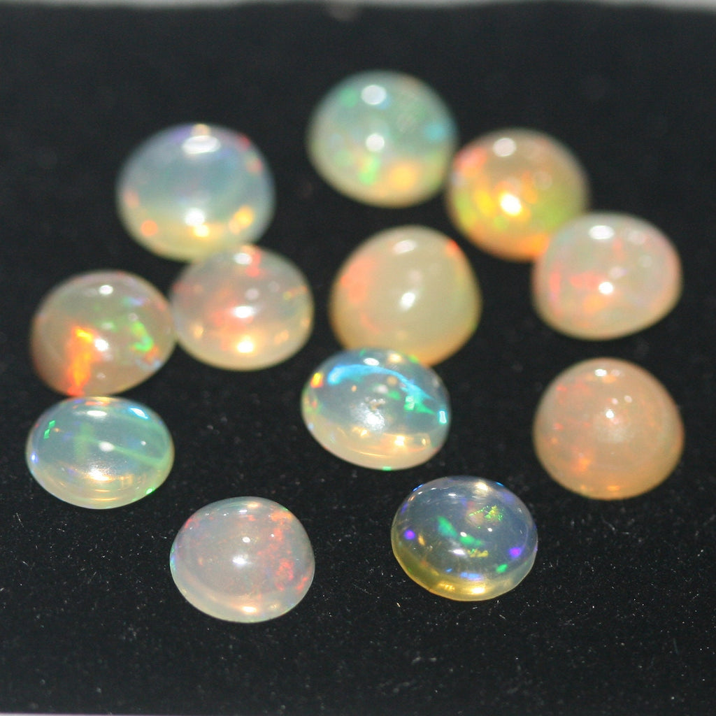 Ethiopian Opal Lot Round Cabochon 5mm.(12 Pcs) -Gemstone Parcels-Loose Stones Wholesale Price