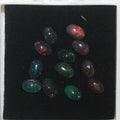 Ethiopian Black Opal Lot Oval Cabochon 6x4mm.-(12Pcs) -Gemstone Parcels-Loose Stones Wholesale Price