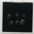 Ethiopian Black Opal Lot Oval Cabochon 7x5mm.-(6Pcs).-Gemstone Parcels-Loose Stones Wholesale Price