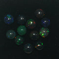 Ethiopian Black Opal Lop Round Cabochons 5mm.-(12Pcs).-Gemstone Parcels-Loose Stones Wholesale Price