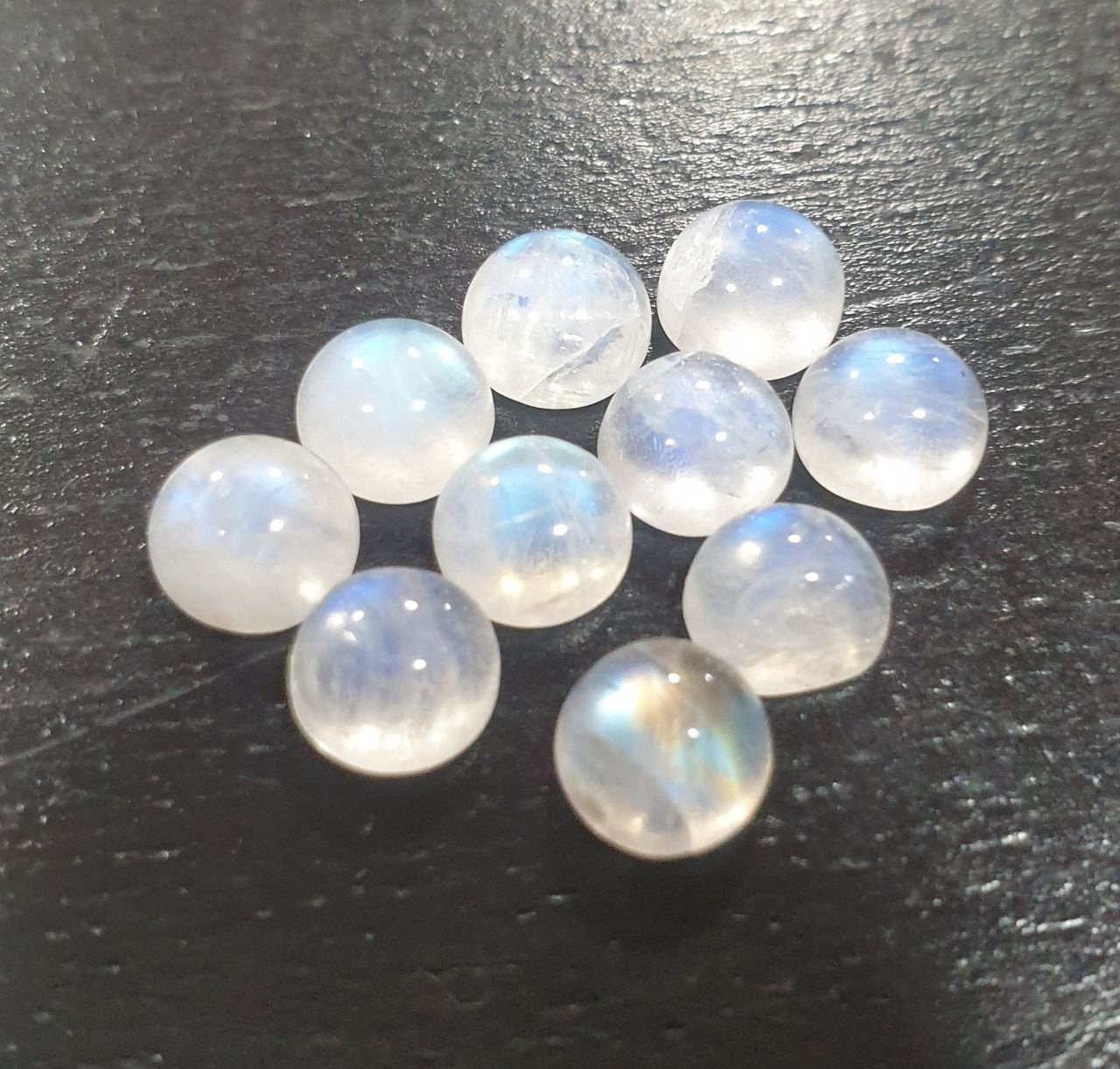 10 Pcs Lot Moonstone Round Cabochon 6 mm. (10 pcs.)