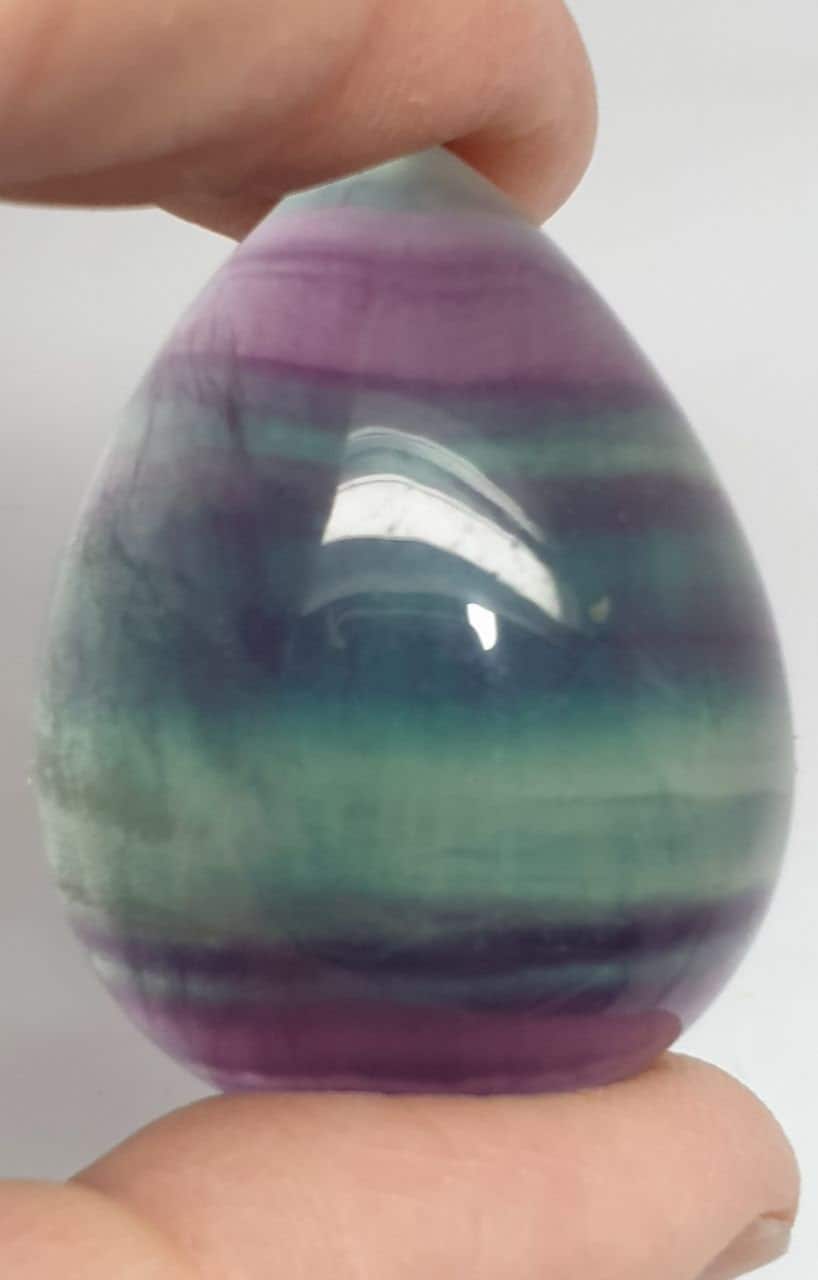 Cabochon ovale de fluorite rubanée naturelle de grande taille (30 x 40 mm, 142,6 ct), couleur rare - Pierre de collection unique - Fournisseur grossiste - Qualité supérieure
