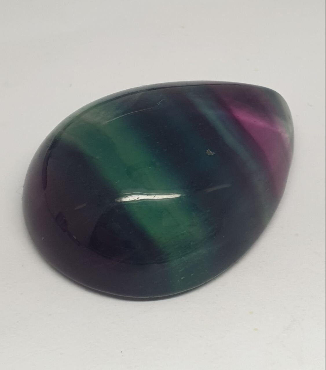 Cabochon ovale de fluorite rubanée naturelle de grande taille (30 x 40 mm, 142,6 ct), couleur rare - Pierre de collection unique - Fournisseur grossiste - Qualité supérieure