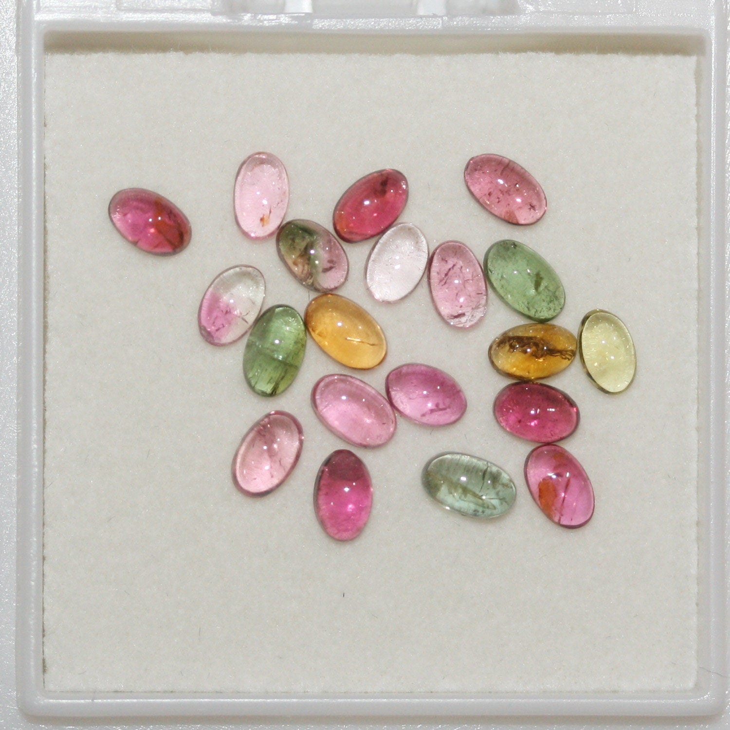 Tourmaline Lot Oval Cabochons 5x3mm.-(5 CT) -Gemstone Parcels-Loose Stones Wholesale Price-Natural Gems