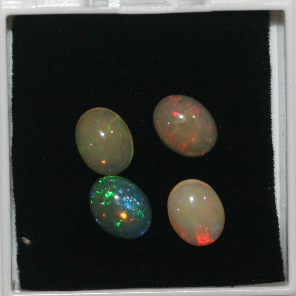 Ethiopian Opal Lot Oval Cabochon 9x7mm.(4Pcs) -Gemstone Parcels-Loose Stones Wholesale Price