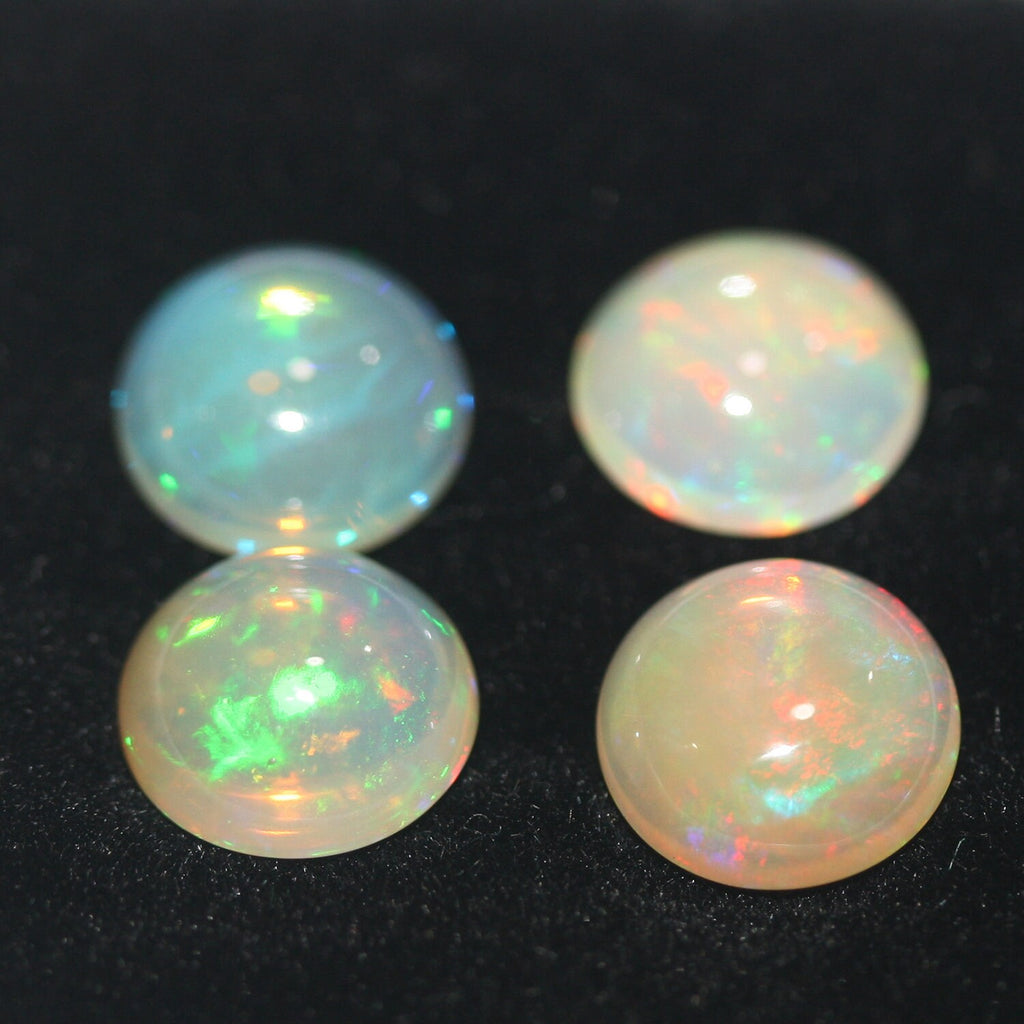 Ethiopian Opal Lot Round Cabochon 8mm.-(4Pcs)-Gemstone Parcels-Loose Stones Wholesale Price