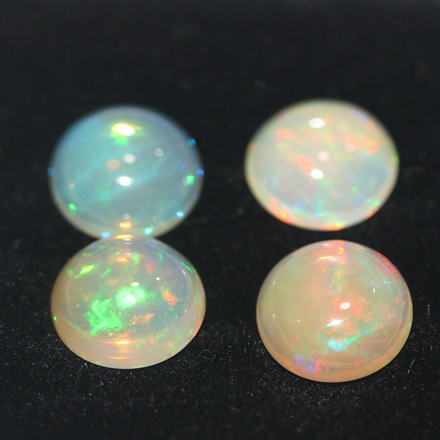 Ethiopian Opal Lot Round Cabochon 8mm.-(4Pcs)-Gemstone Parcels-Loose Stones Wholesale Price