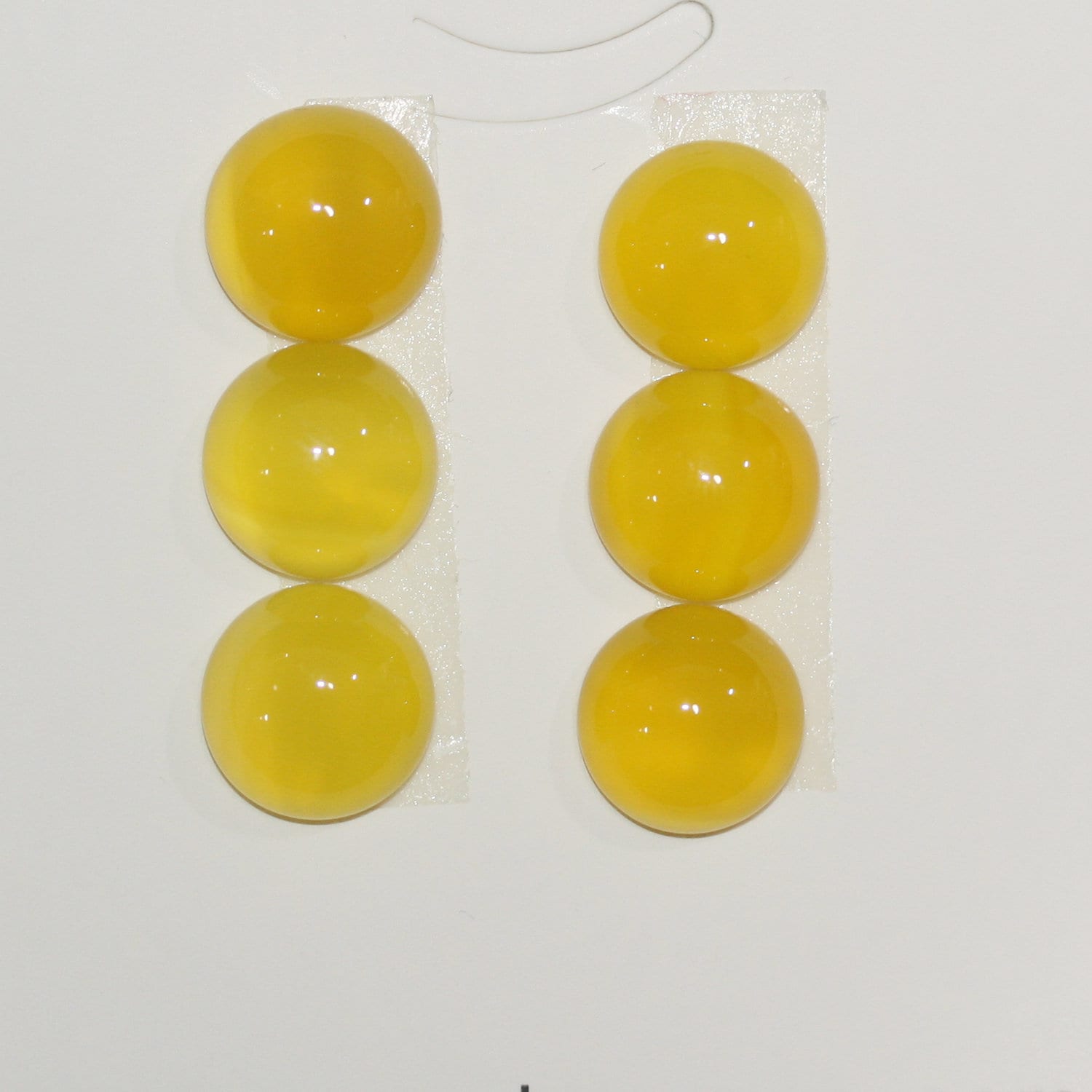 6Pcs Lot Yellow Agate Round Cabochon 10 mm. (6 pcs.) - Hard Gems