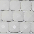 Cuentas cuadradas facetadas de ágata blanca de 16" (20 mm) - Hilo de 40 cm