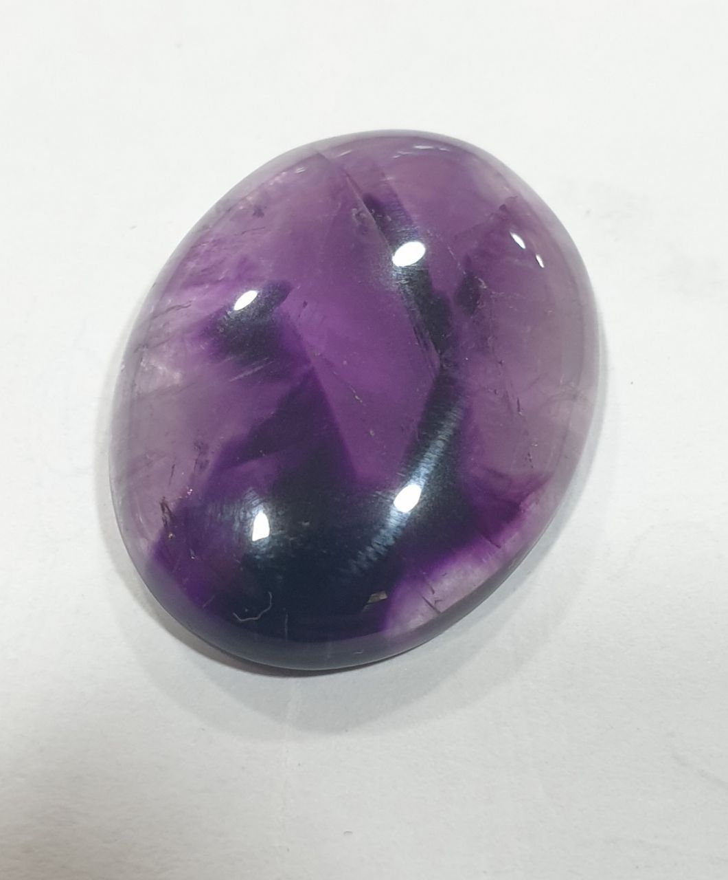 Unique Very Rare Amethyst Oval Cabochon 28.7x21.3mm. (30ct.) - Healing Properties-Rare Inclusion-Color Zoning