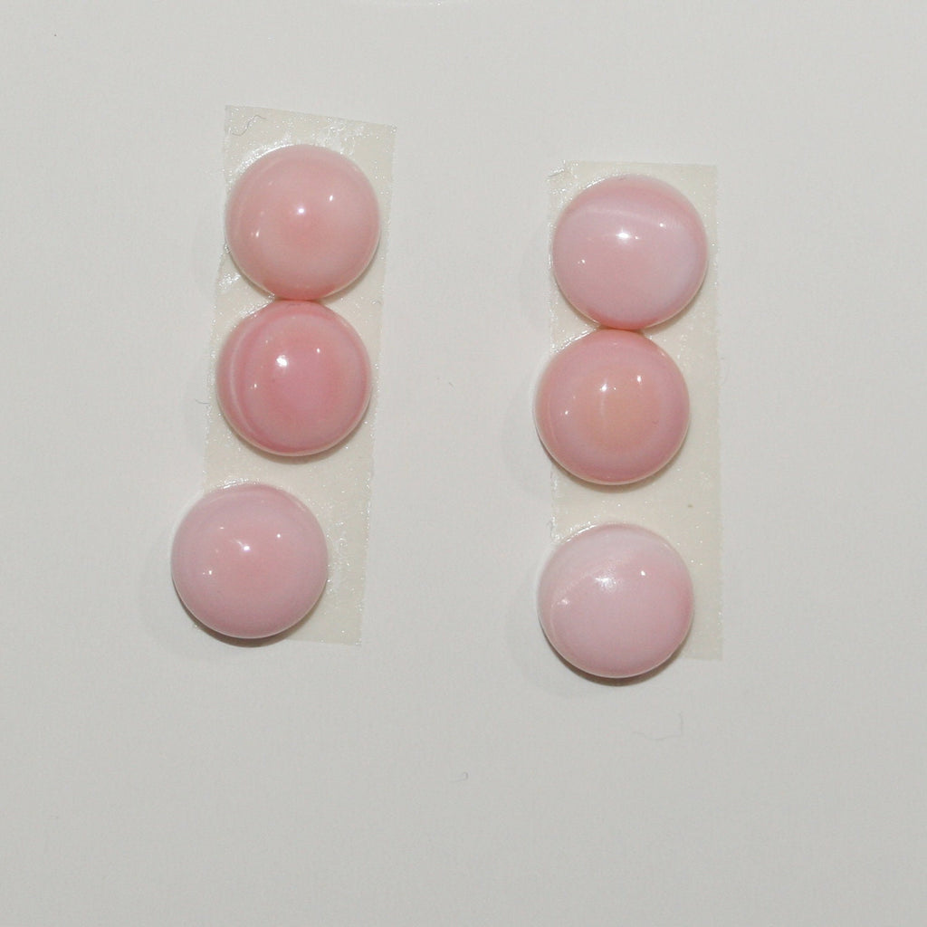 6 Pcs Lot Pink Shell Round Cabochon 8mm. (6 pcs.) - Hard Gems