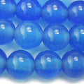 16" St Blue Agate Smooth Round Beads 5mm.-Strand 40cm - Hard Gems