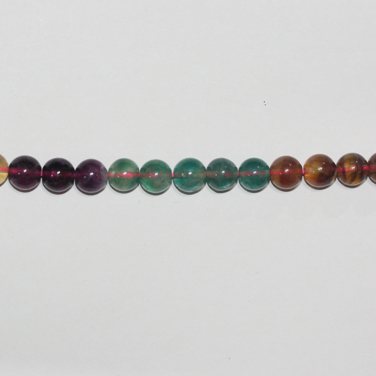 Perles rondes lisses en fluorite St, 8 mm, 15 pouces (38 cm) - Fil de 39 cm