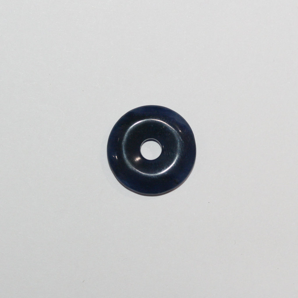 Colgante de disco de donut liso de sodalita de 20 mm.