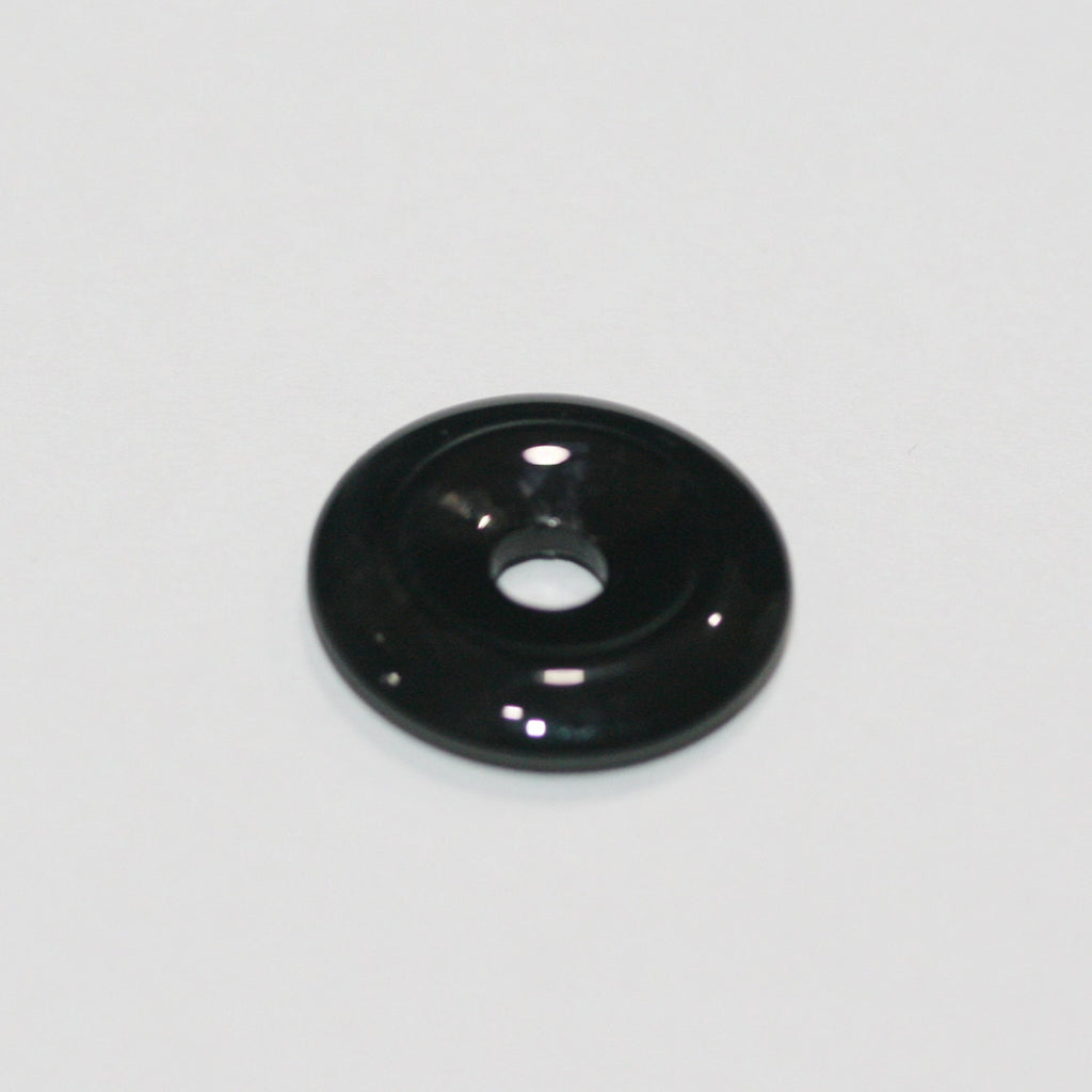 Pendentif disque en obsidienne lisse en forme de beignet 20 mm.