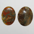 Colgante ovalado liso de ágata musgosa 52x41 mm aprox. (1 ud.).