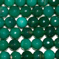 14" St Green Agate Faceted Round Beads 14mm.-Strand 38cm - Hard Gems
