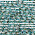 15" Perles rondes à facettes en turquoise St 2,5 mm.-Rig. 39 cm.