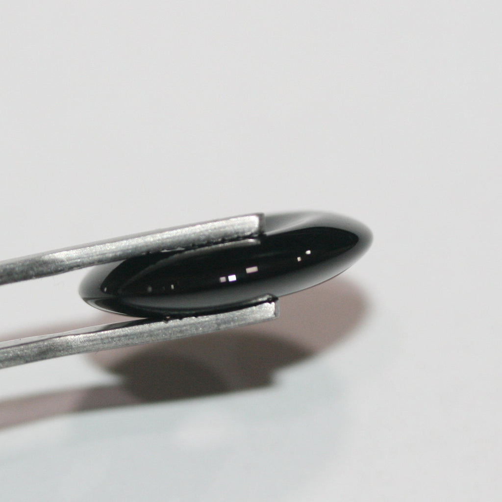 Pendentif disque en obsidienne lisse en forme de beignet 20 mm.