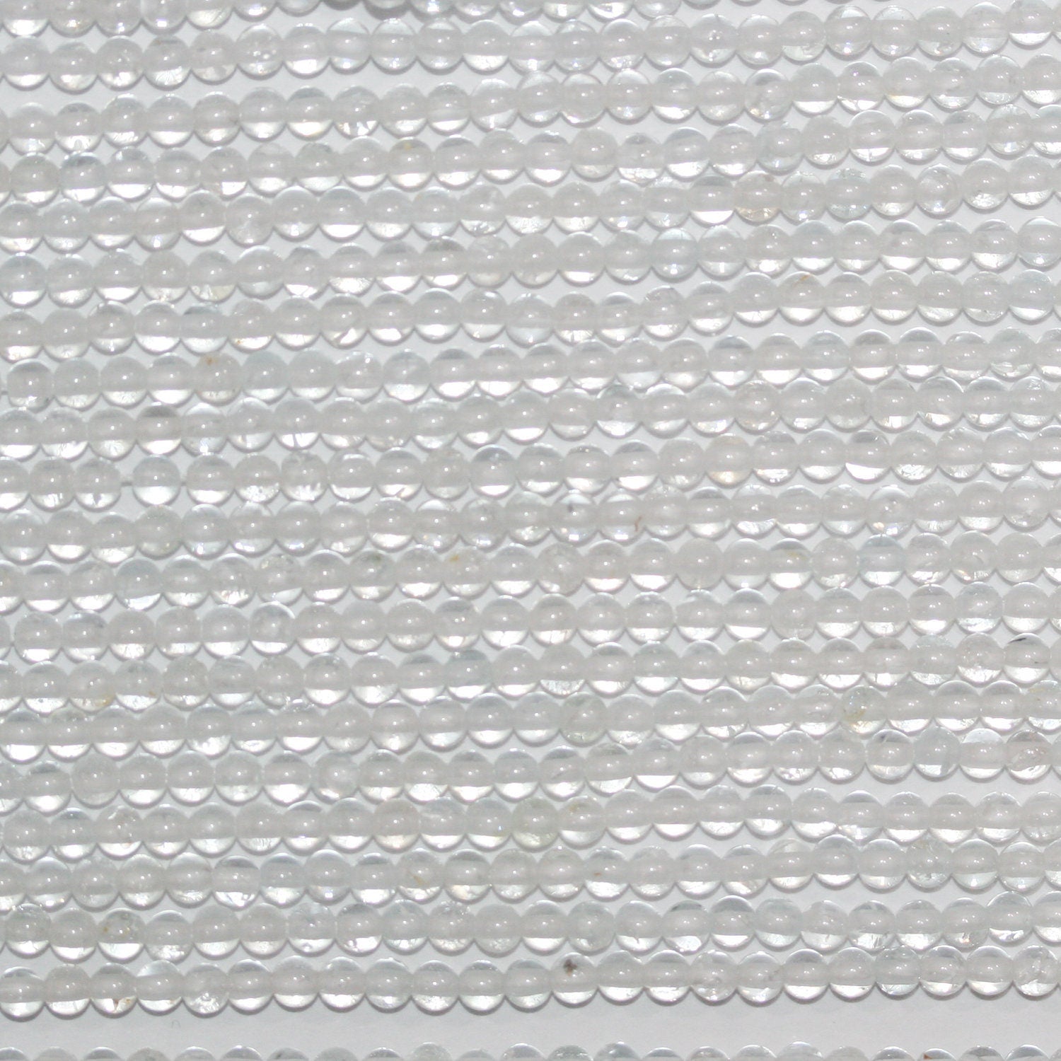 15" St White Topaz Smooth Round Beads 3mm.-Strand 39cm. - Hard Gems