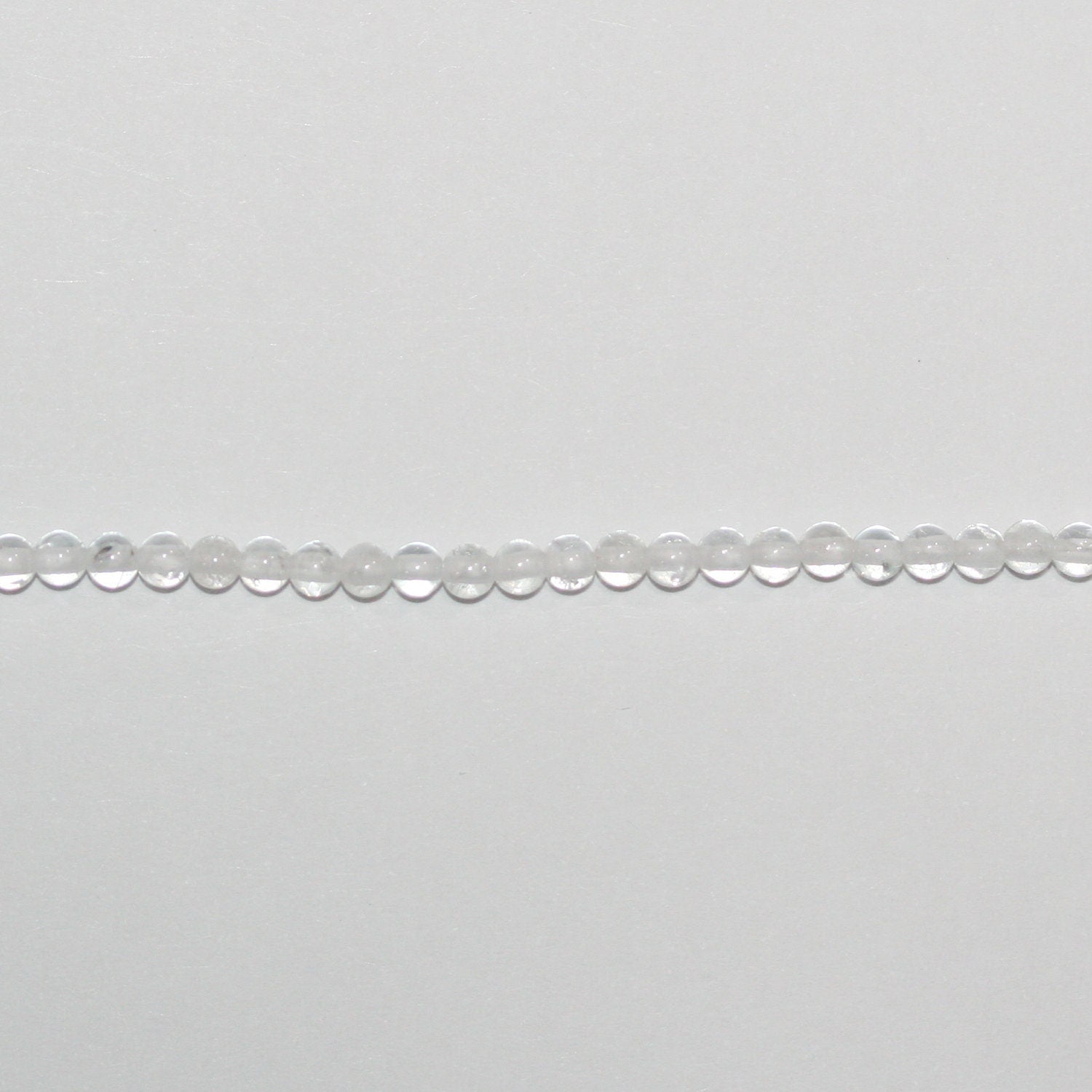 15" St White Topaz Smooth Round Beads 3mm.-Strand 39cm. - Hard Gems