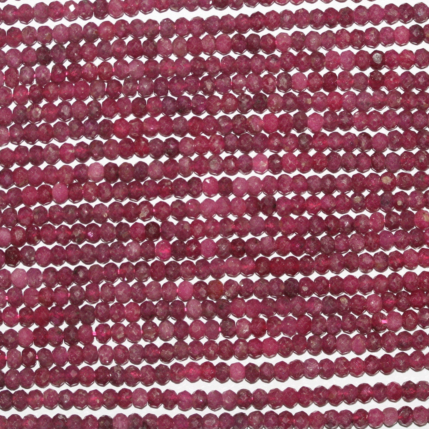 Perles rondelles à facettes St Ruby 15" 4x3mm.-Rig 39cm.