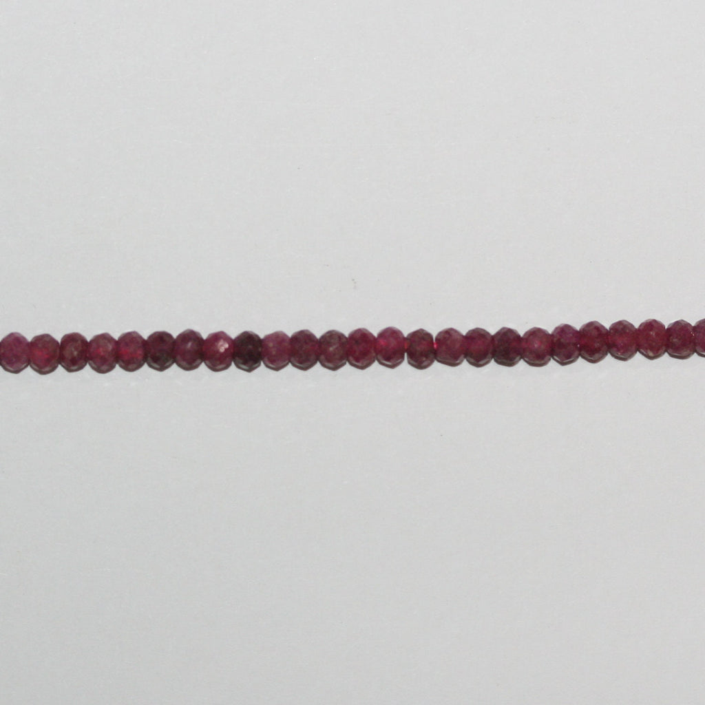 Perles rondelles à facettes St Ruby 15" 4x3mm.-Rig 39cm.