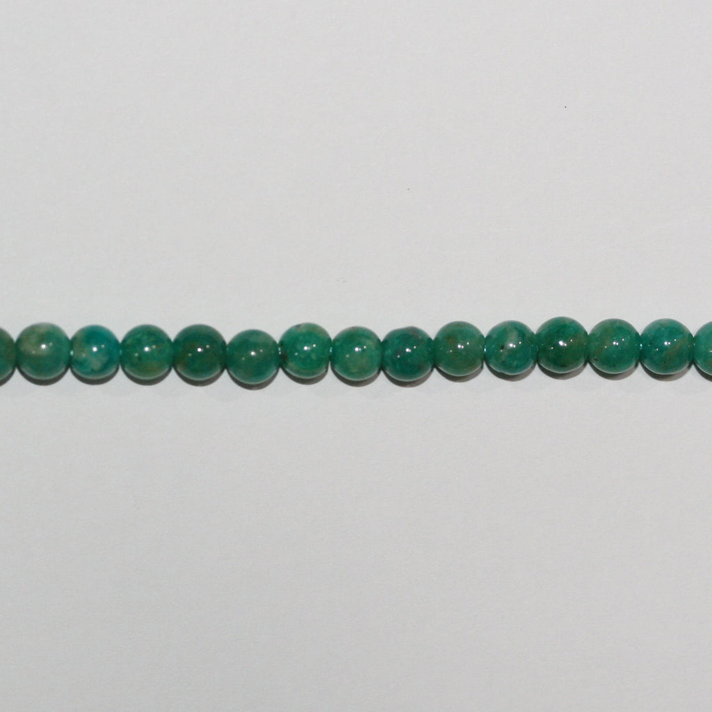 Perles rondes lisses en amazonite russe, 15 pouces (5-5,5 mm) - Fil de 39 cm