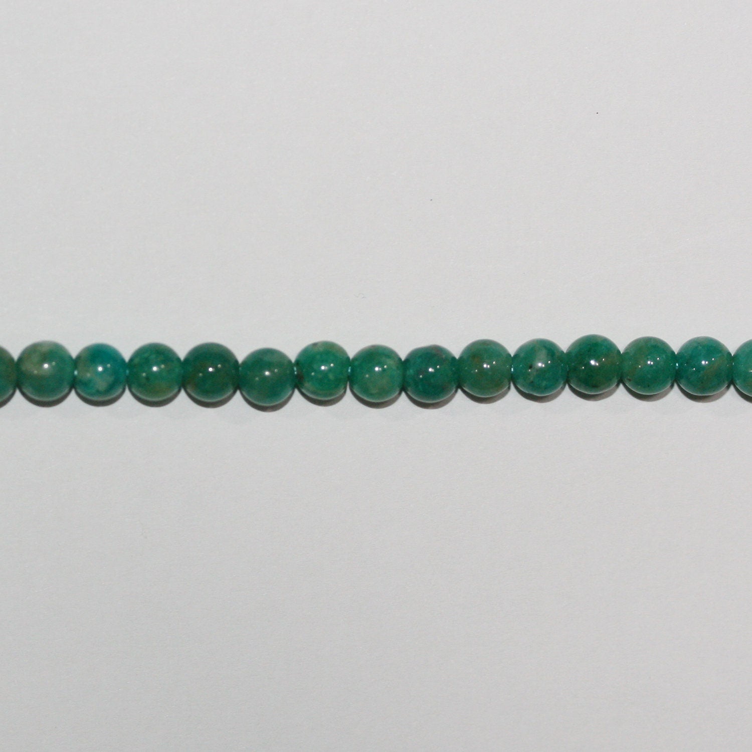 Perles rondes lisses en amazonite russe, 15 pouces (5-5,5 mm) - Fil de 39 cm