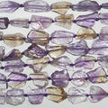 16" St Ametrine Smooth Irregular Nugget Beads 18x10mm.-Hilo 40cm.