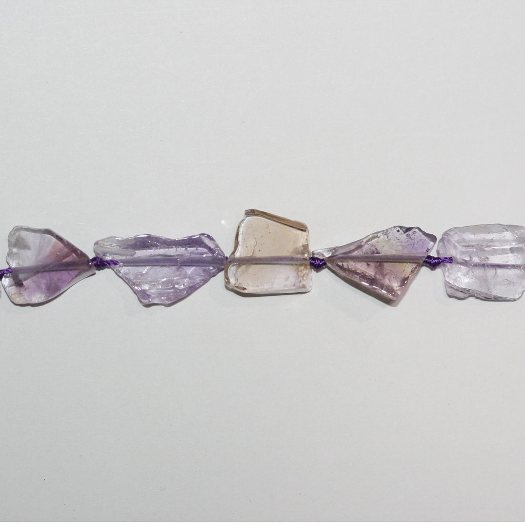 16" St Ametrine Smooth Irregular Nugget Beads 18x10mm.-Hilo 40cm.