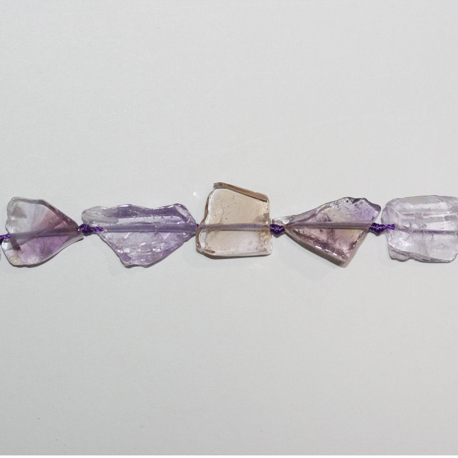 16" St Ametrine Smooth Irregular Nugget Beads 18x10mm.-Hilo 40cm.