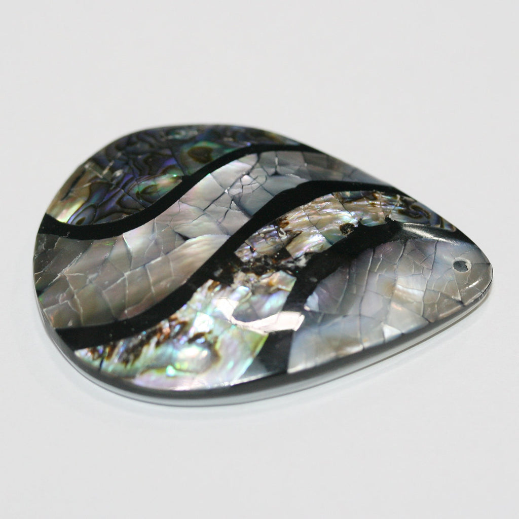 Colgante de gota de nácar (54 x 39 mm) - Colgante de nácar natural y concha - Nácar