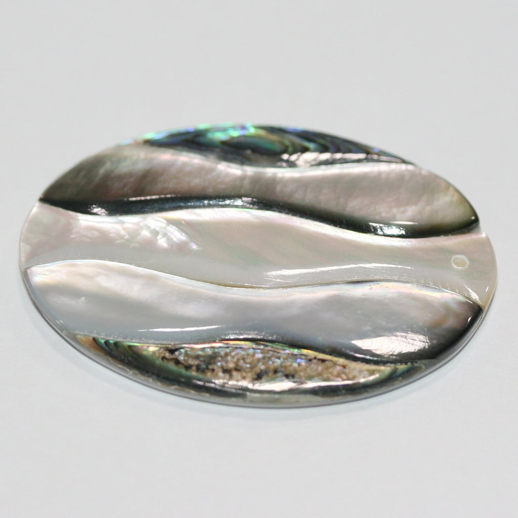 Colgante ovalado de nácar (54 x 40 mm) - Colgantes de nácar natural y concha - Nácar