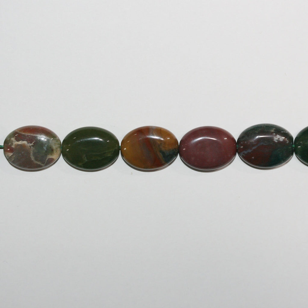 Perles ovales lisses en agate indienne St 15" 20x15mm.-Rig 39cm.