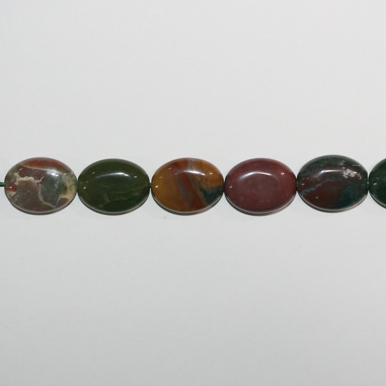 Perles ovales lisses en agate indienne St 15" 20x15mm.-Rig 39cm.