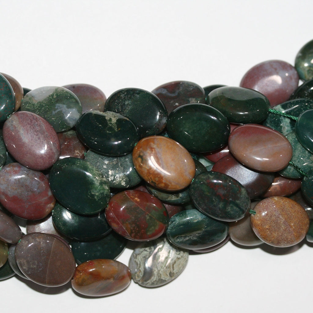 Perles ovales lisses en agate indienne St 15" 20x15mm.-Rig 39cm.
