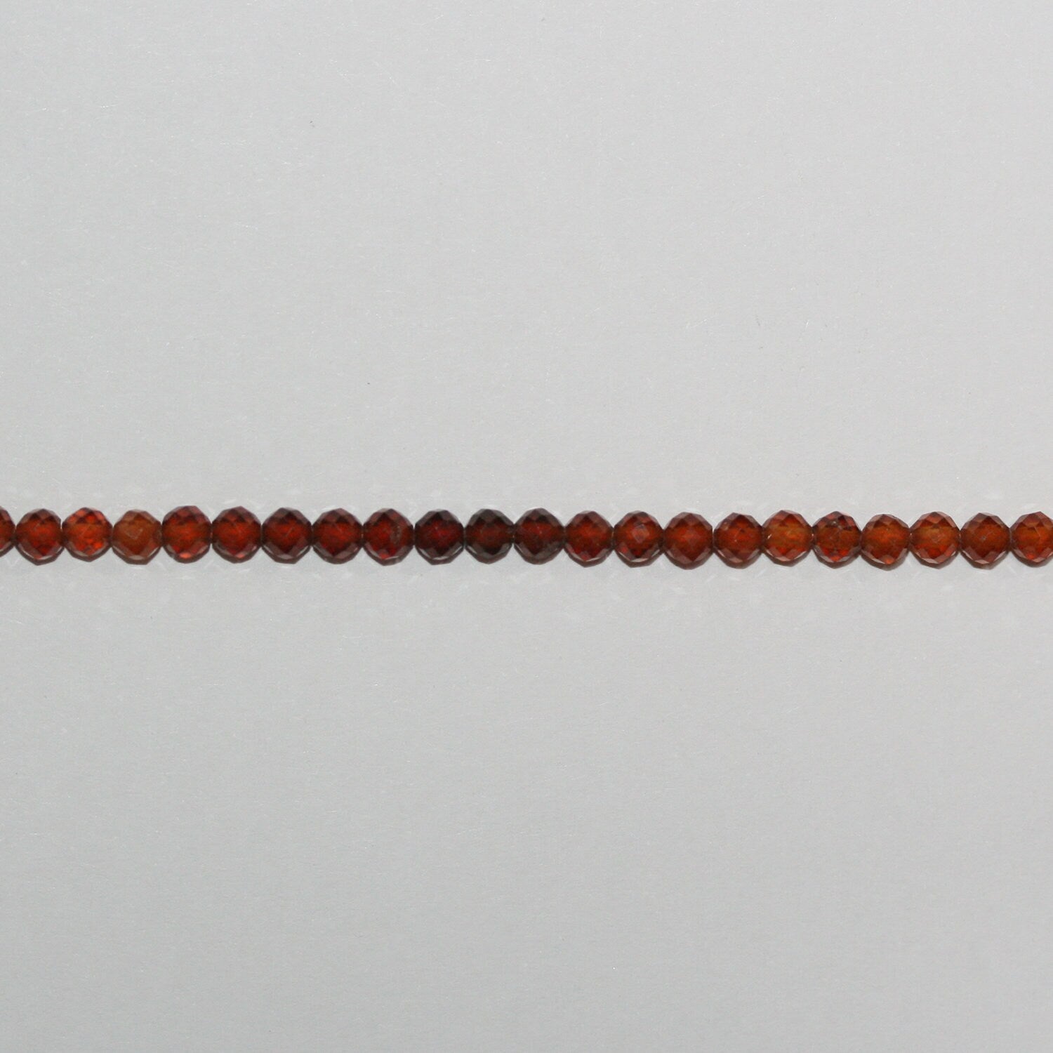 13" St Hessonite Garnet Faceted Round Beads 3.5mm.-Strand 39cm