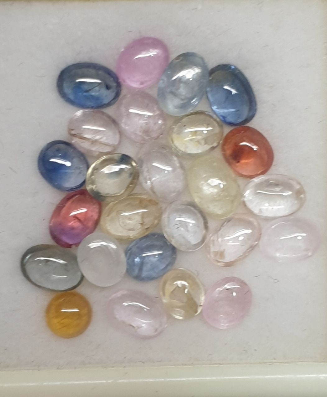 Multi Sapphire Oval Cabochon Lot Blue Orange Pink Yellow  Purple  15ct 6x4-5x4mm In average Natural Gemstone Patel Colors
