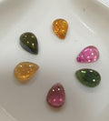 Tourmaline Lot Drop Cabochons 5.5-6x4mm.-(6pcs)  -Gemstone Parcels-Loose Stones Wholesale Price-Natural Gems