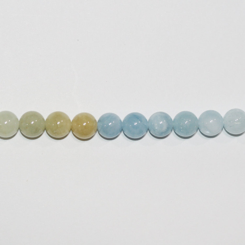 15" St Multi Beryl Smooth Round Beads 8mm.-String 39cm.
