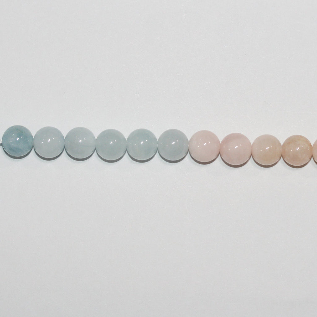 15" St Multi Beryl Smooth Round Beads 8mm.-String 39cm.