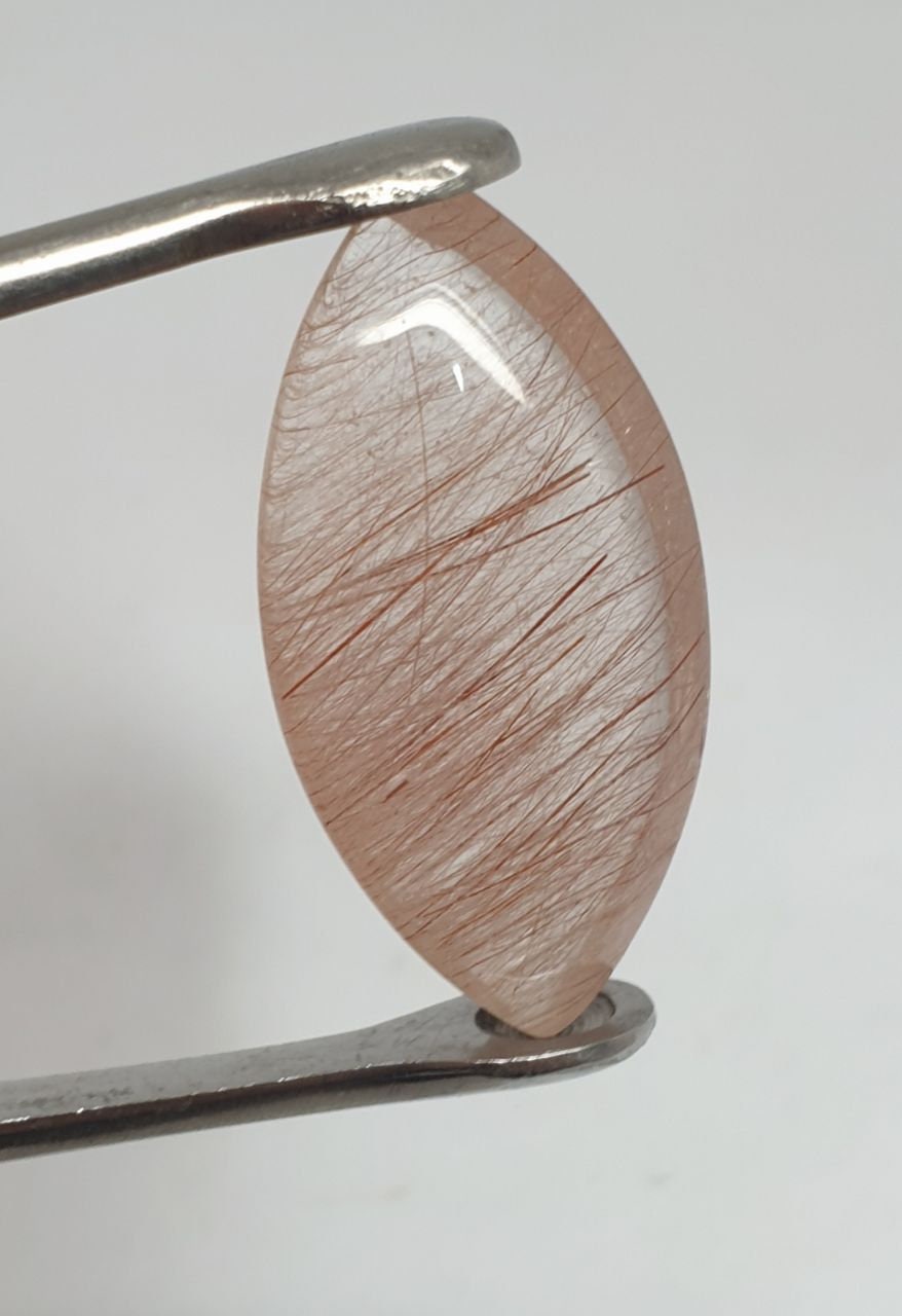 Top Quality Rutilated Quartz Marquise Cabochon 29.3x14.8mm 22.23ct- One of a Kind- Copper Rutilated Quartz- Healing Properties