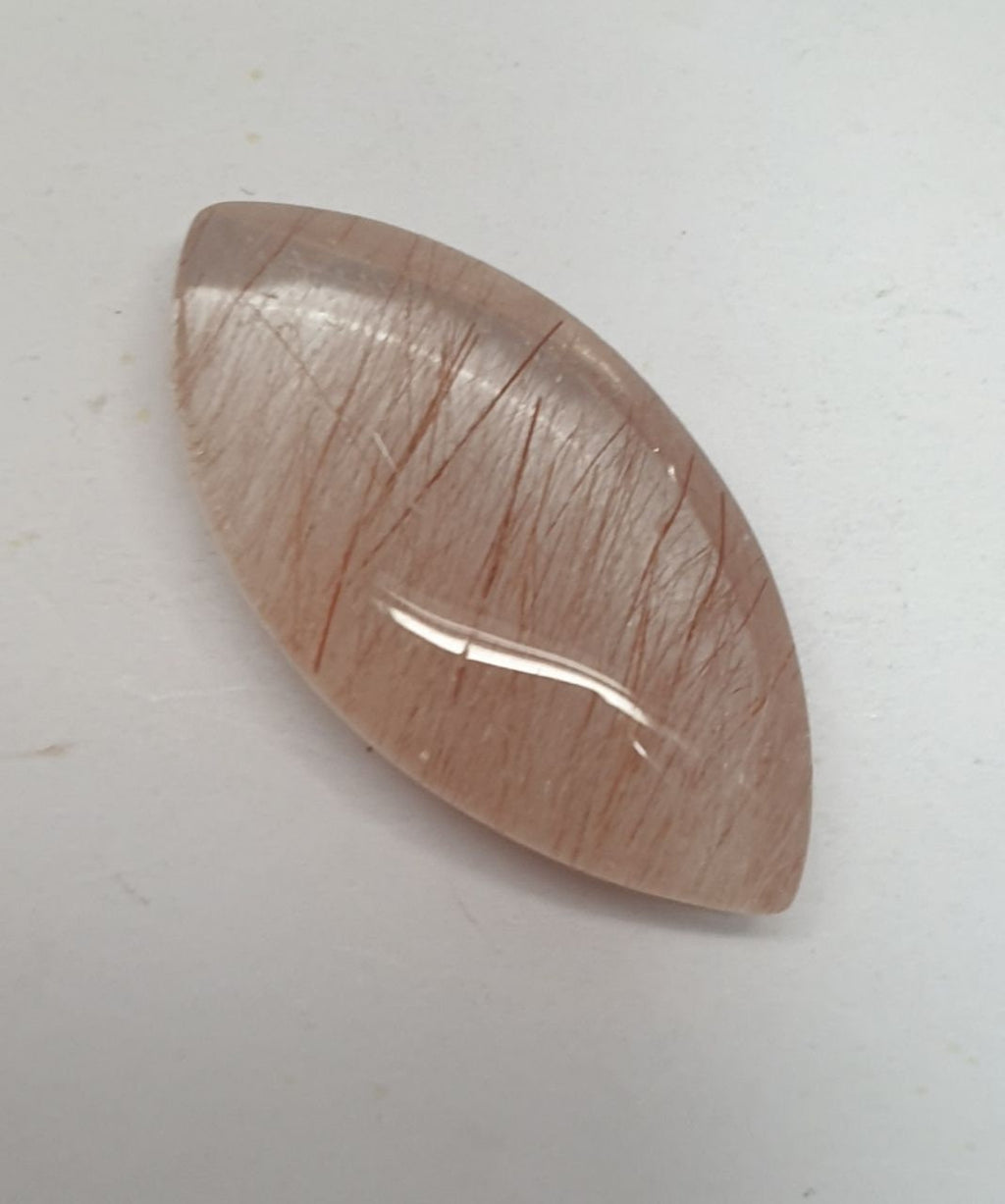 Top Quality Rutilated Quartz Marquise Cabochon 29.3x14.8mm 22.23ct- One of a Kind- Copper Rutilated Quartz- Healing Properties