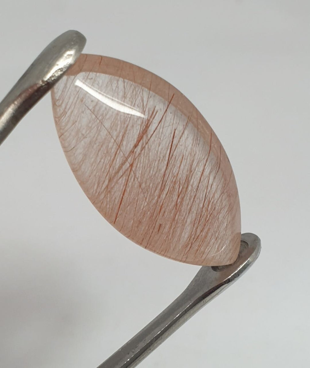 Top Quality Rutilated Quartz Marquise Cabochon 29.3x14.8mm 22.23ct- One of a Kind- Copper Rutilated Quartz- Healing Properties