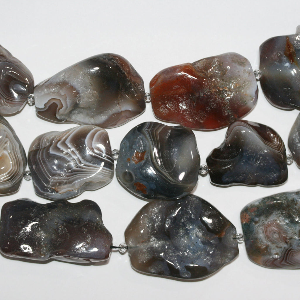 16" St Botswana Agate Smooth Nugget Beads 35-45mm.Approx.-Strand 40cm. - Hard Gems